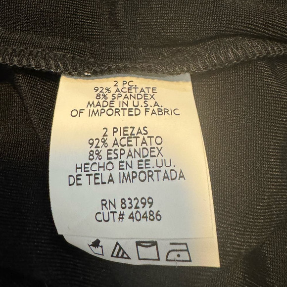 NWT ONYX Nite $69 2 Piece Set Black W Floral Detail Glitter Size M - Picture 8 of 9